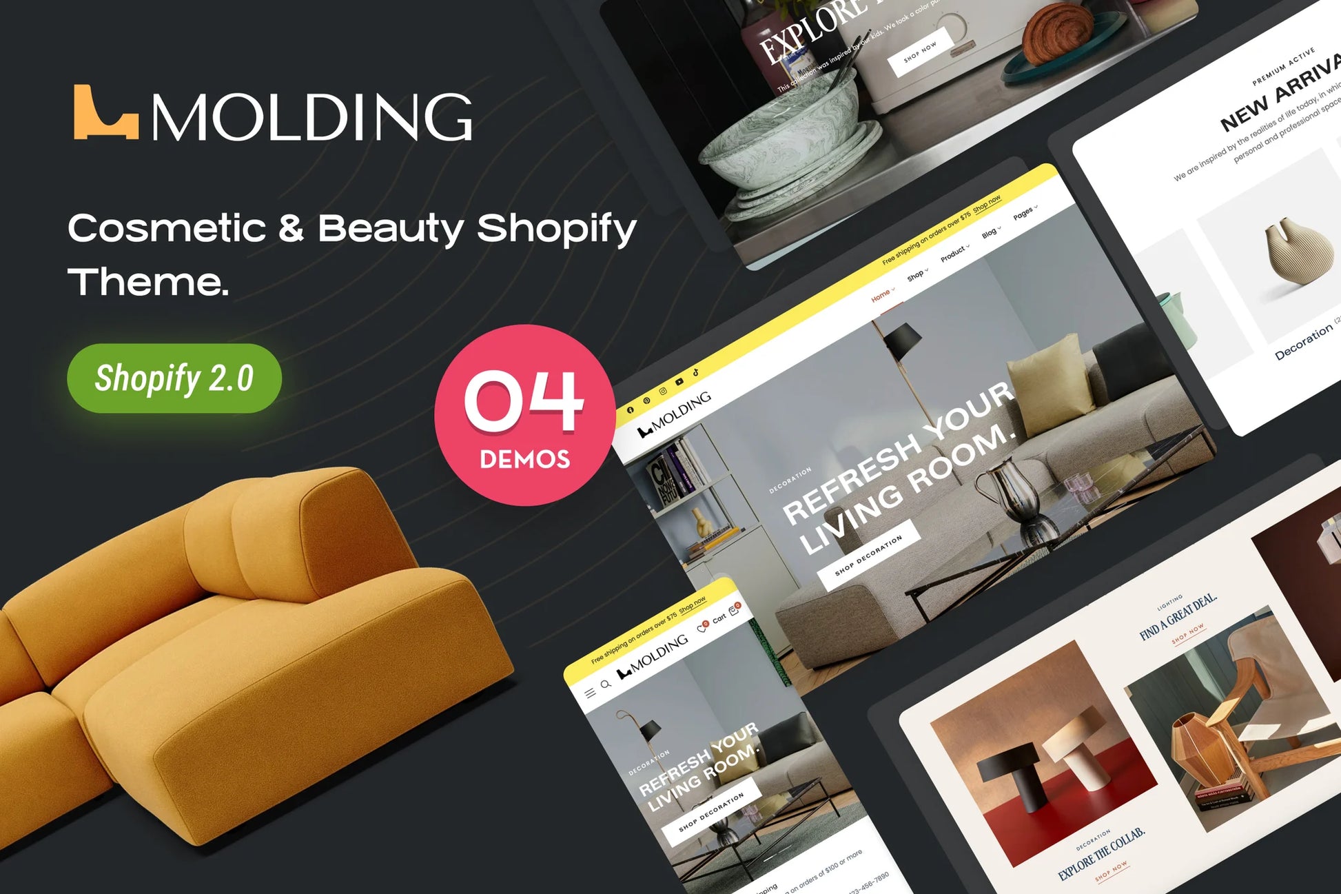 Molding - Tema moderno de Shopify para decoración de interiores