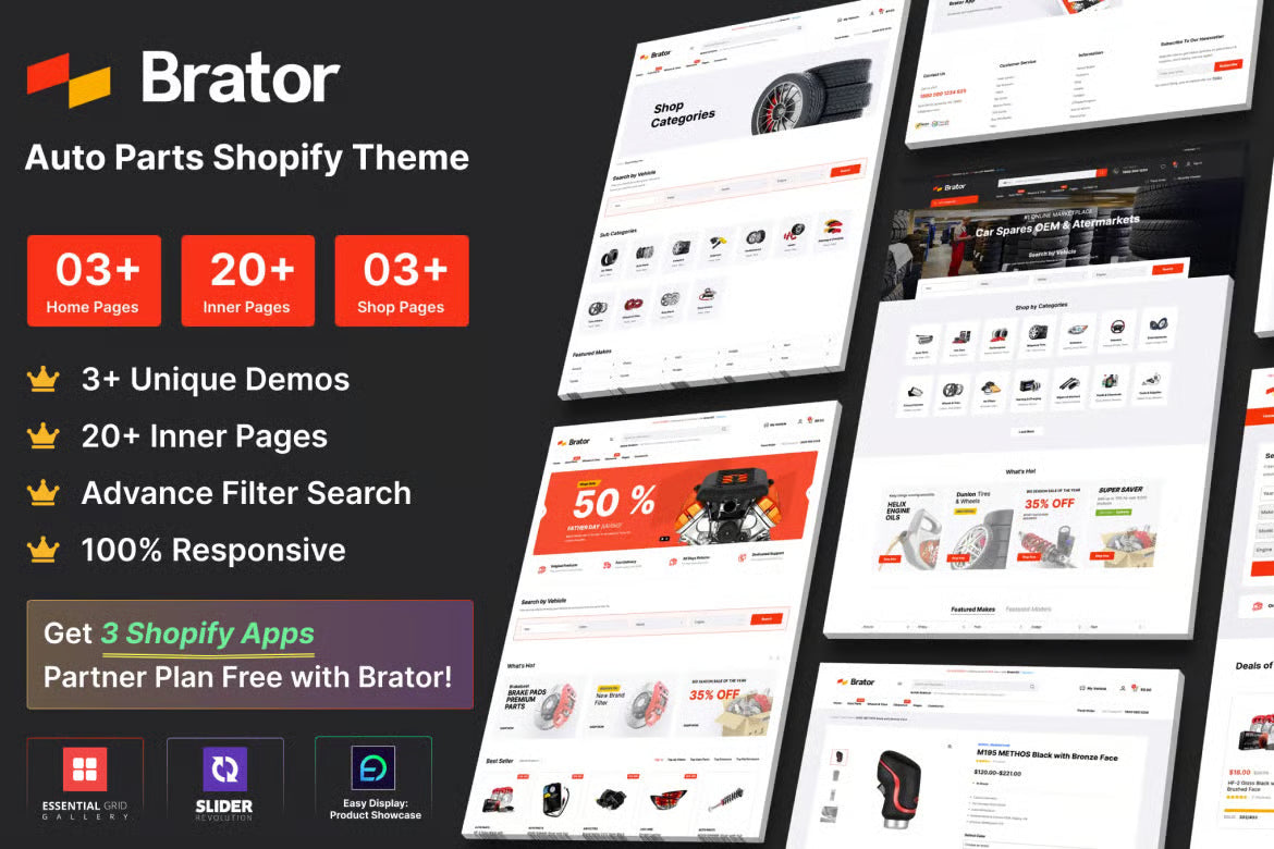 Brator - Tema de Shopify para autopartes