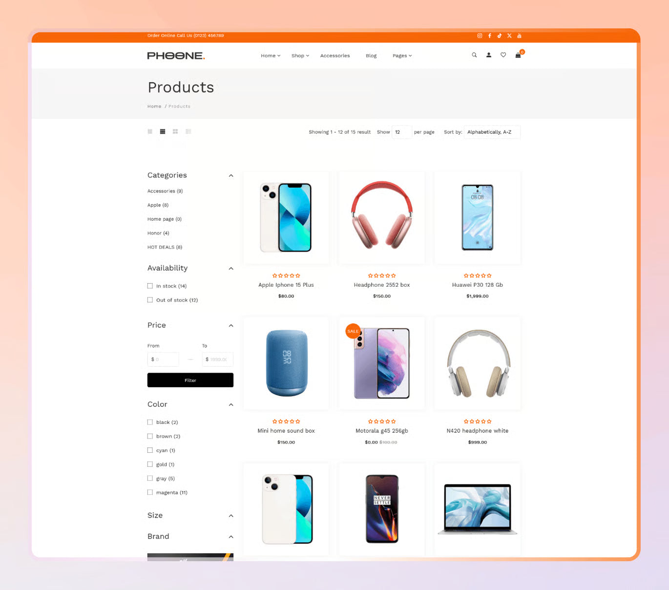 Phoone — Tema de Shopify para tienda de electrónica OS 2.0