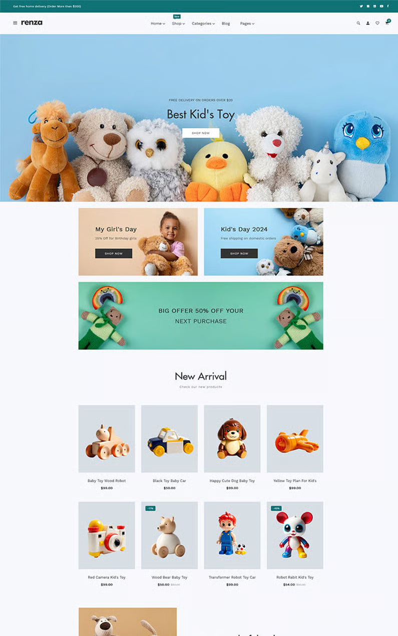 Renza - Tema multipropósito de Shopify para comercio electrónico