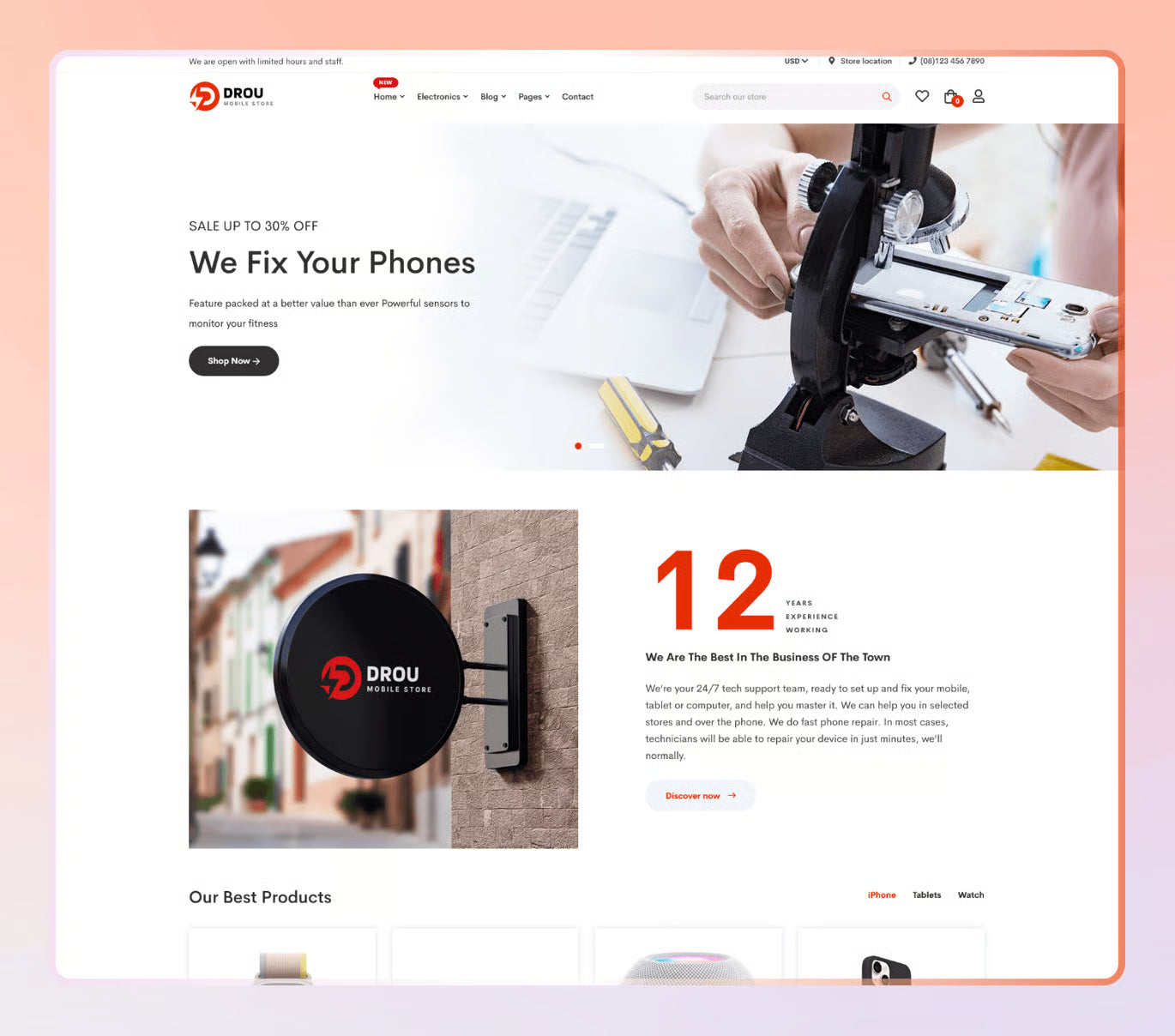 Drou - Tema Shopify 2.0 para tienda de electrónica