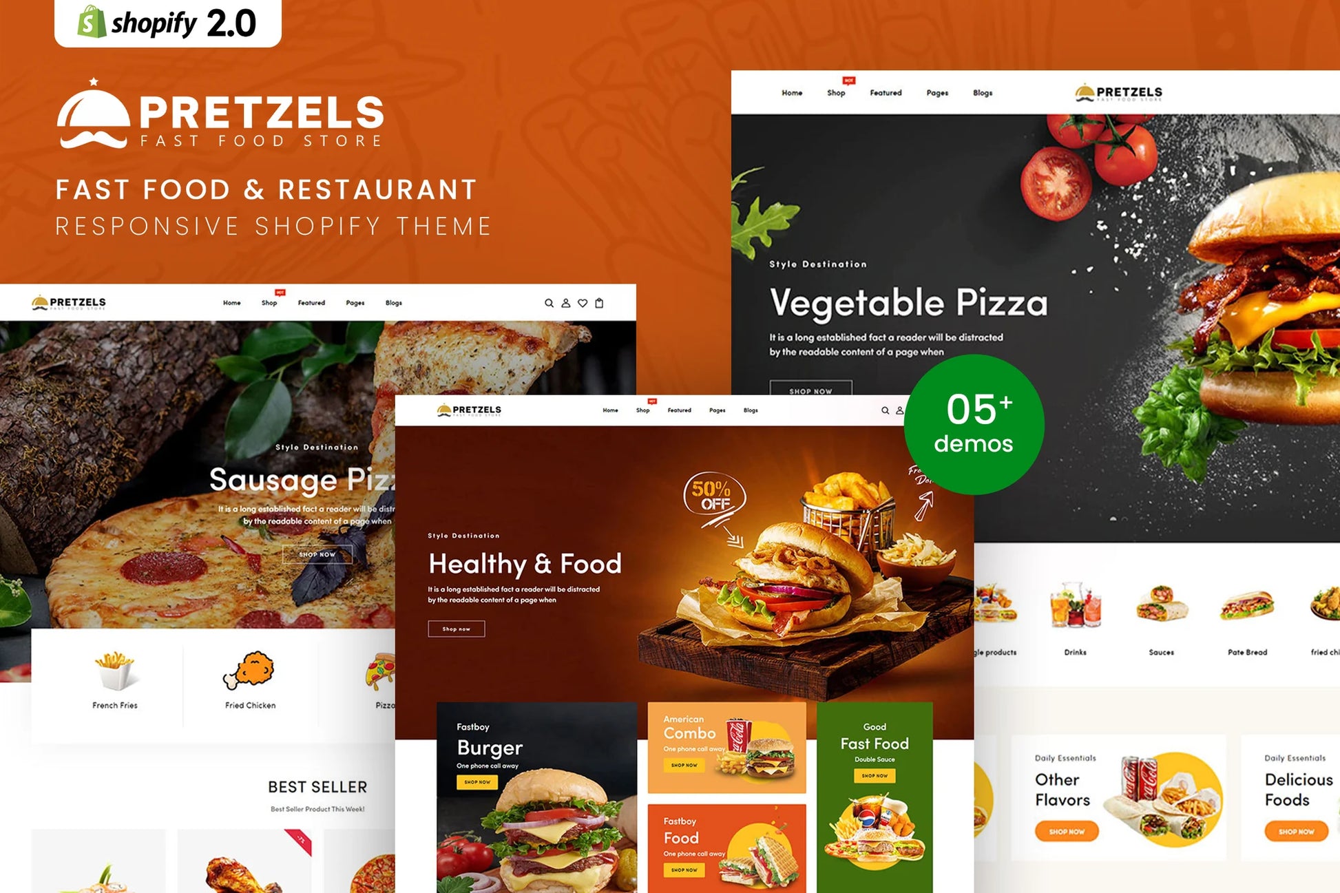 Pretzels - Tema de Shopify para restaurantes y comida rápida