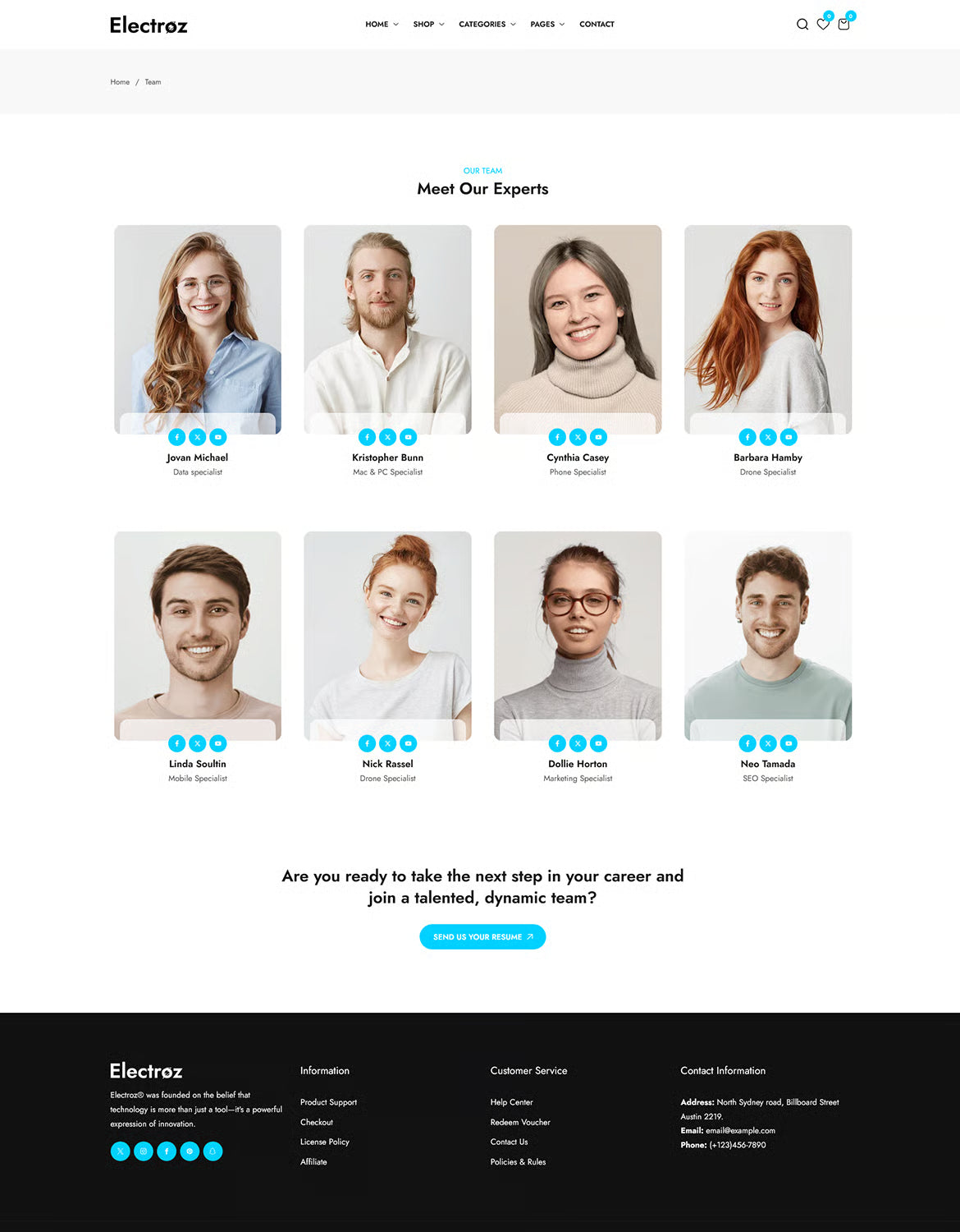 Electroz — Tema limpio de Shopify para tienda de electrónica