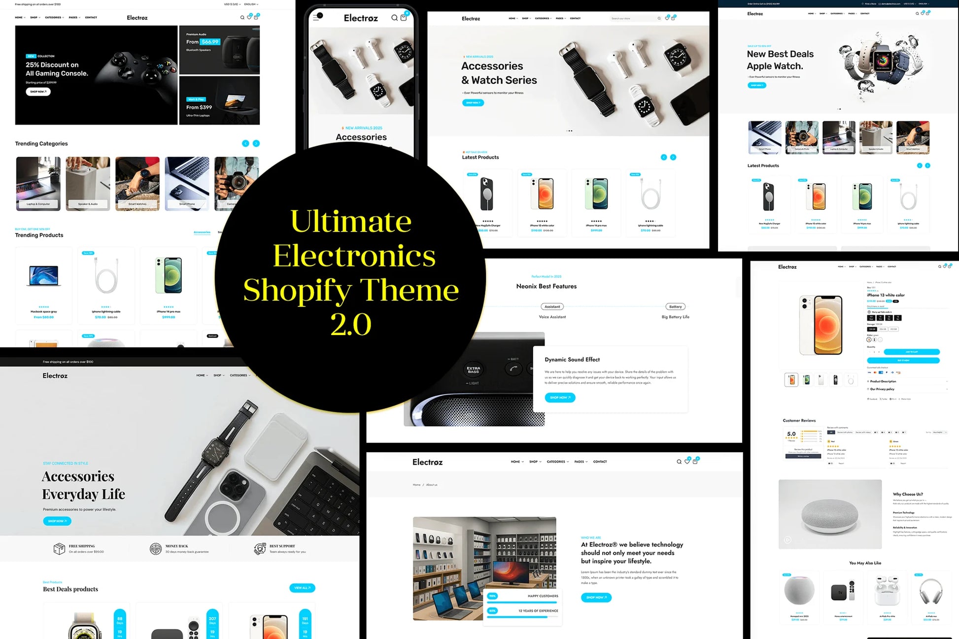 Electroz — Tema limpio de Shopify para tienda de electrónica