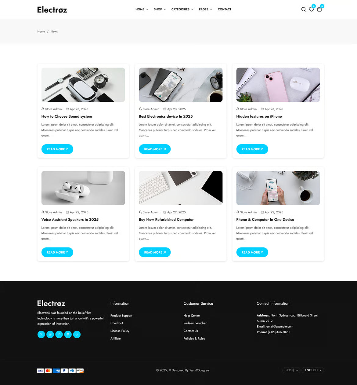 Electroz — Tema limpio de Shopify para tienda de electrónica