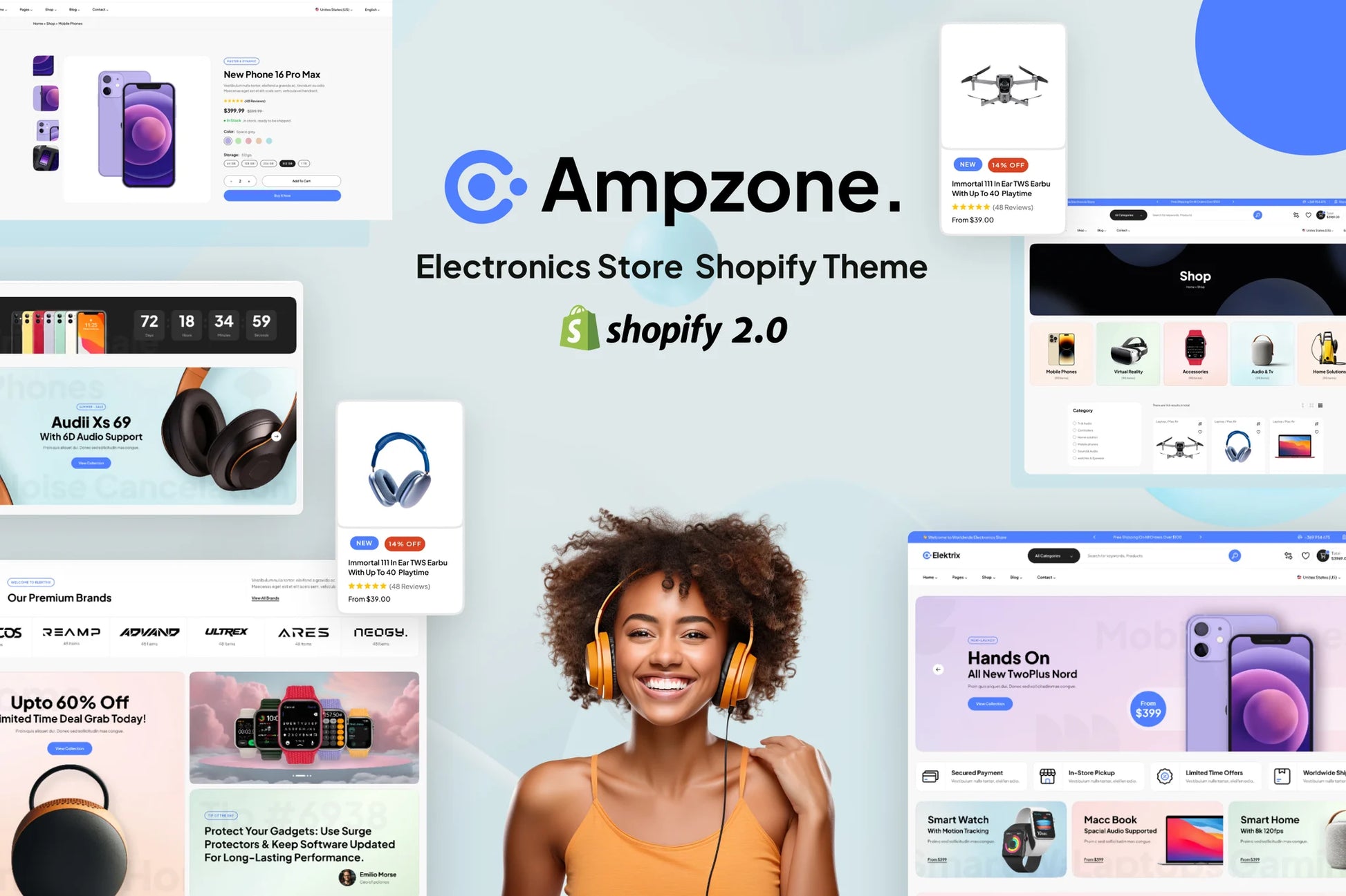 Ampzone - Tema de Shopify para tienda de electrónica