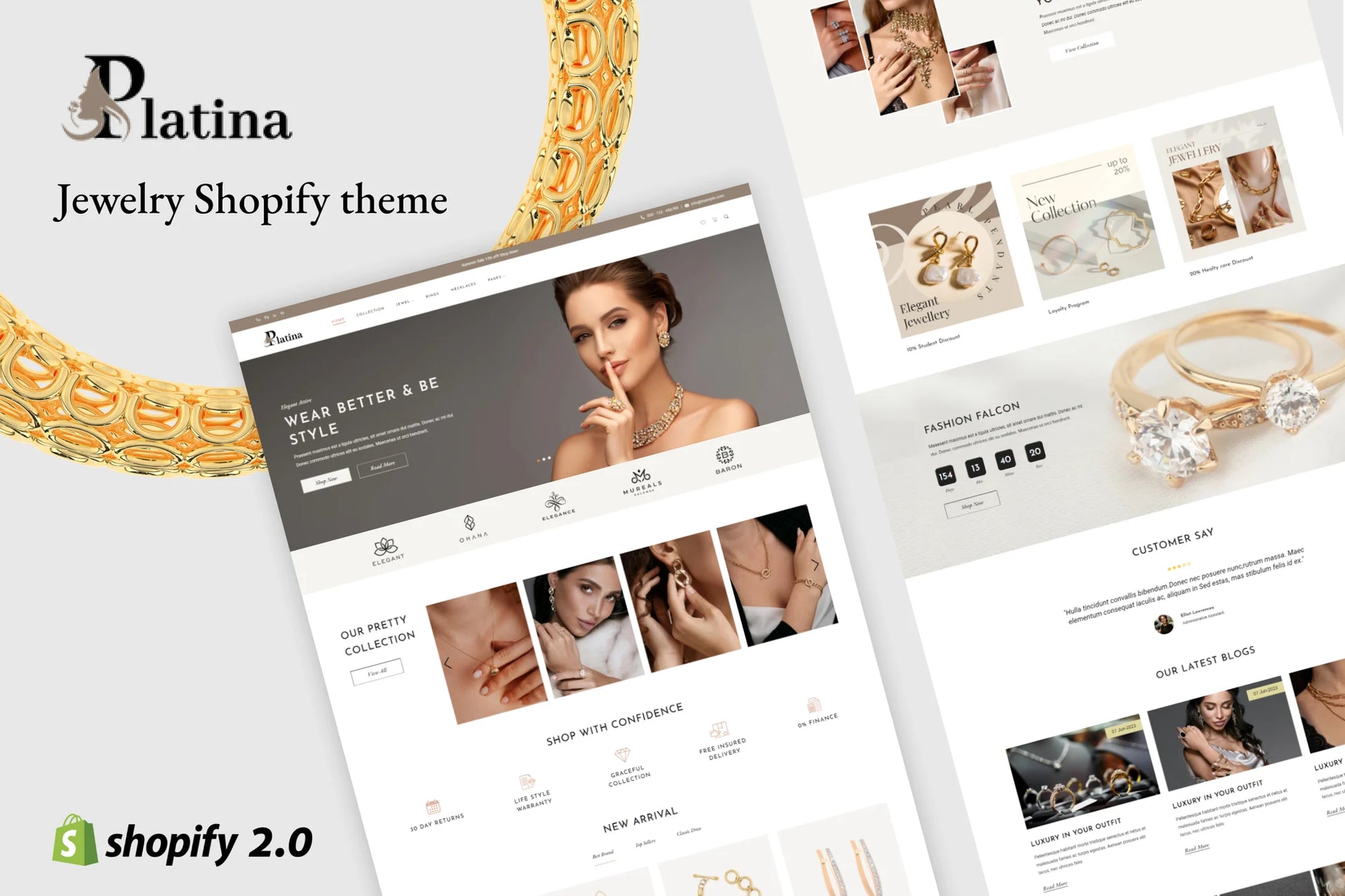 Platina - Tema moderno para tienda de joyas