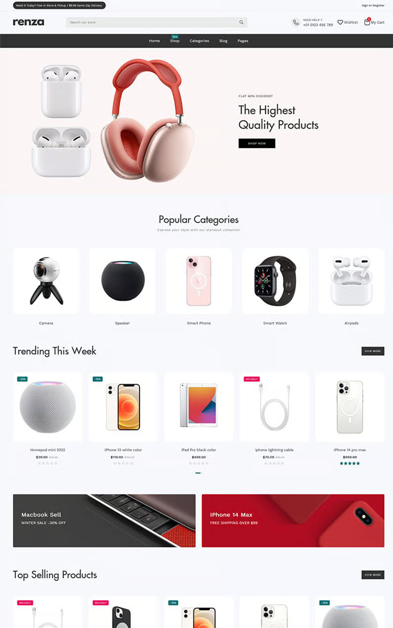 Renza - Tema multipropósito de Shopify para comercio electrónico