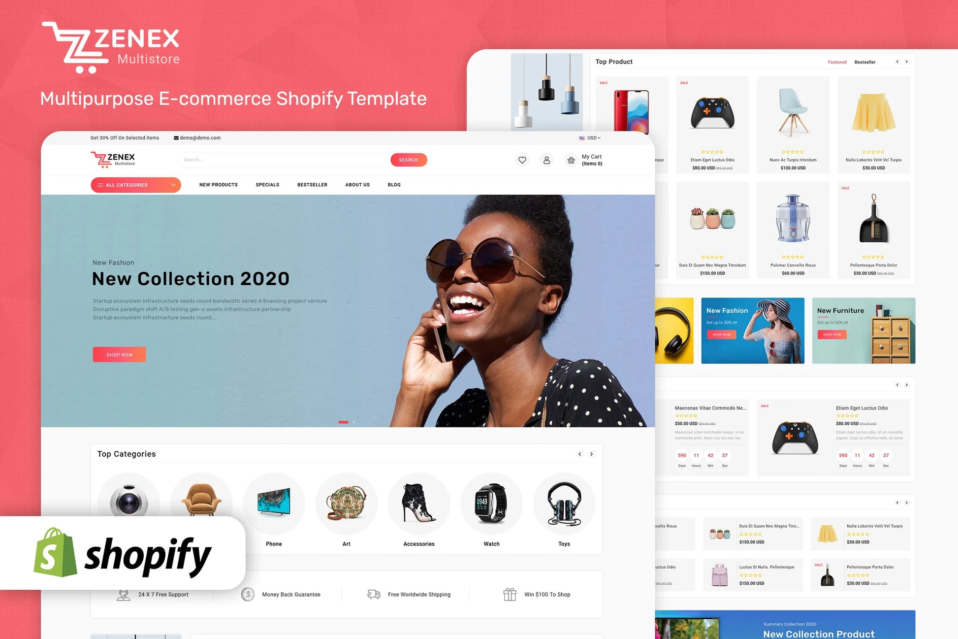 Zenex - Plantilla multipropósito de Shopify para comercio electrónico