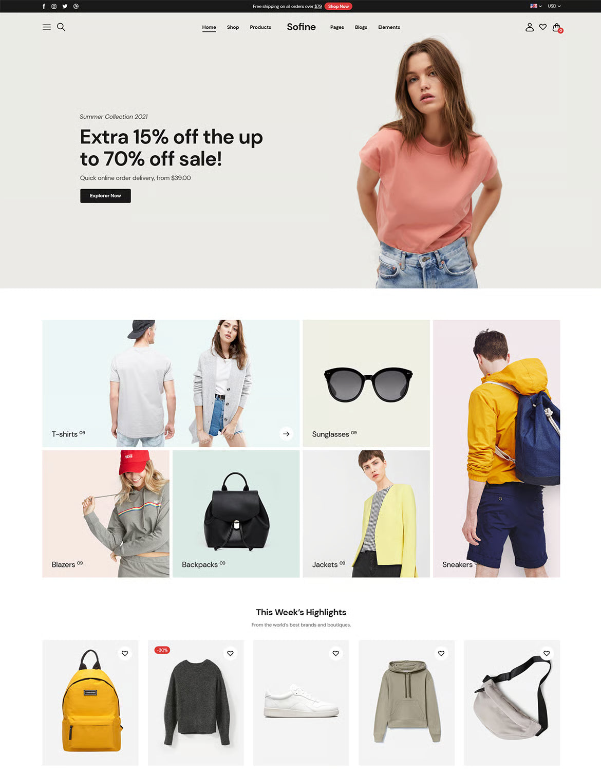 Sofine - Tema de Shopify limpio, versátil y responsivo