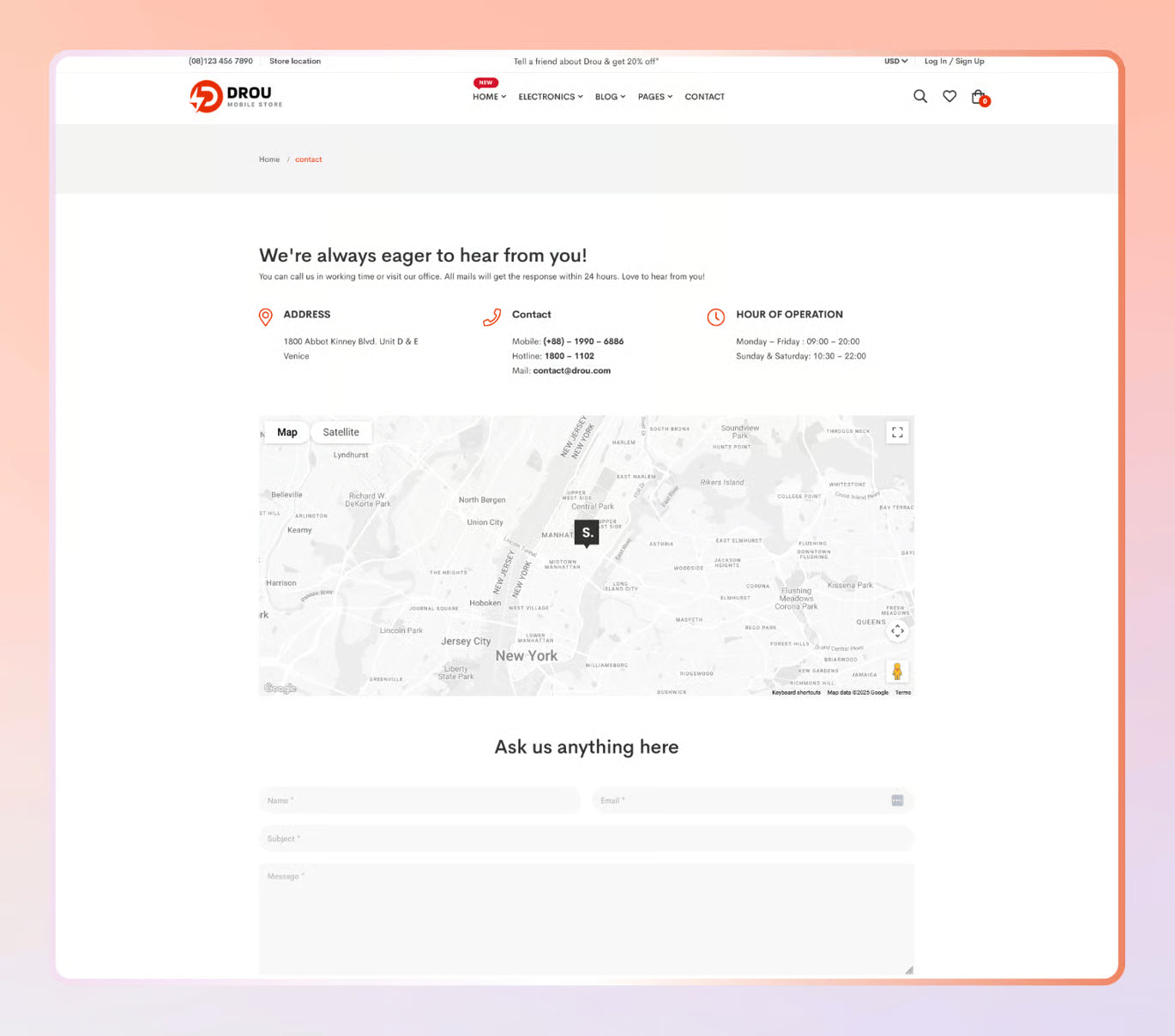 Drou - Tema Shopify 2.0 para tienda de electrónica