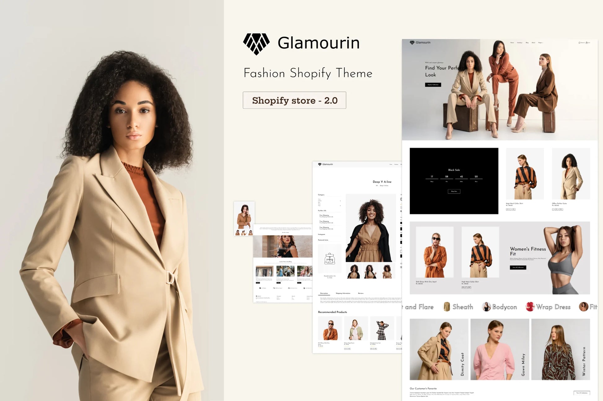 Glamourin - Tema de Shopify para tienda de moda