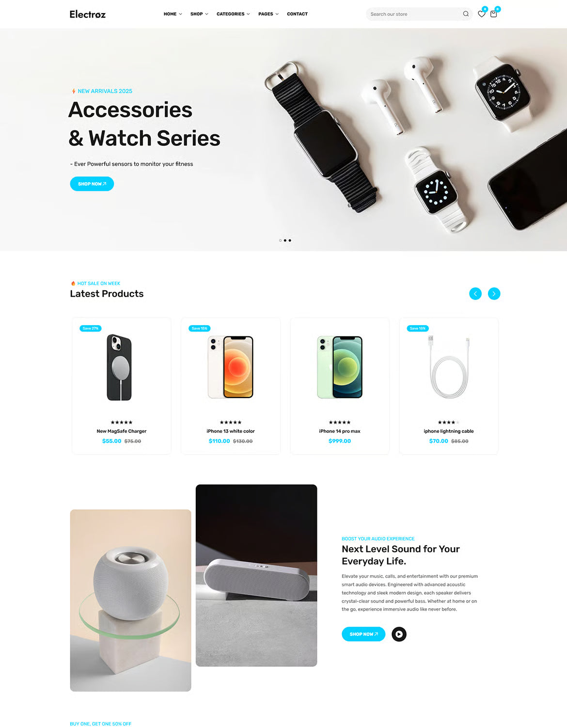 Electroz — Tema limpio de Shopify para tienda de electrónica