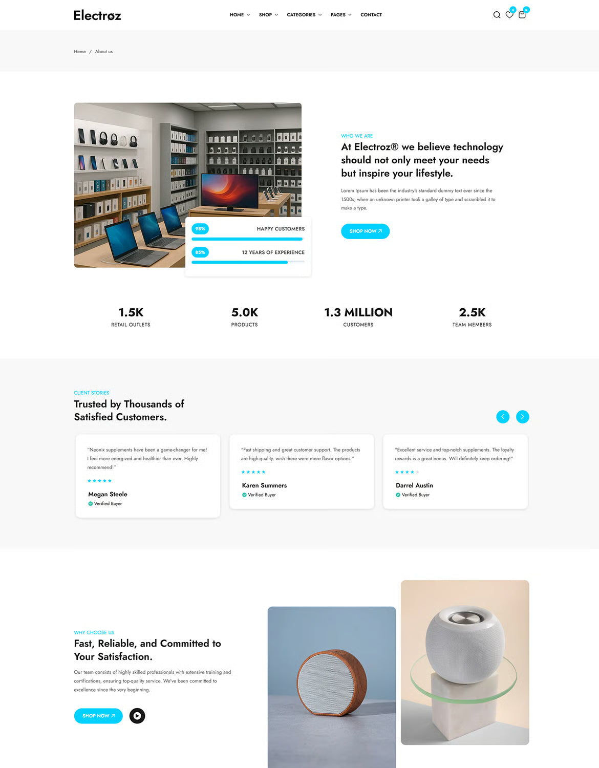 Electroz — Tema limpio de Shopify para tienda de electrónica