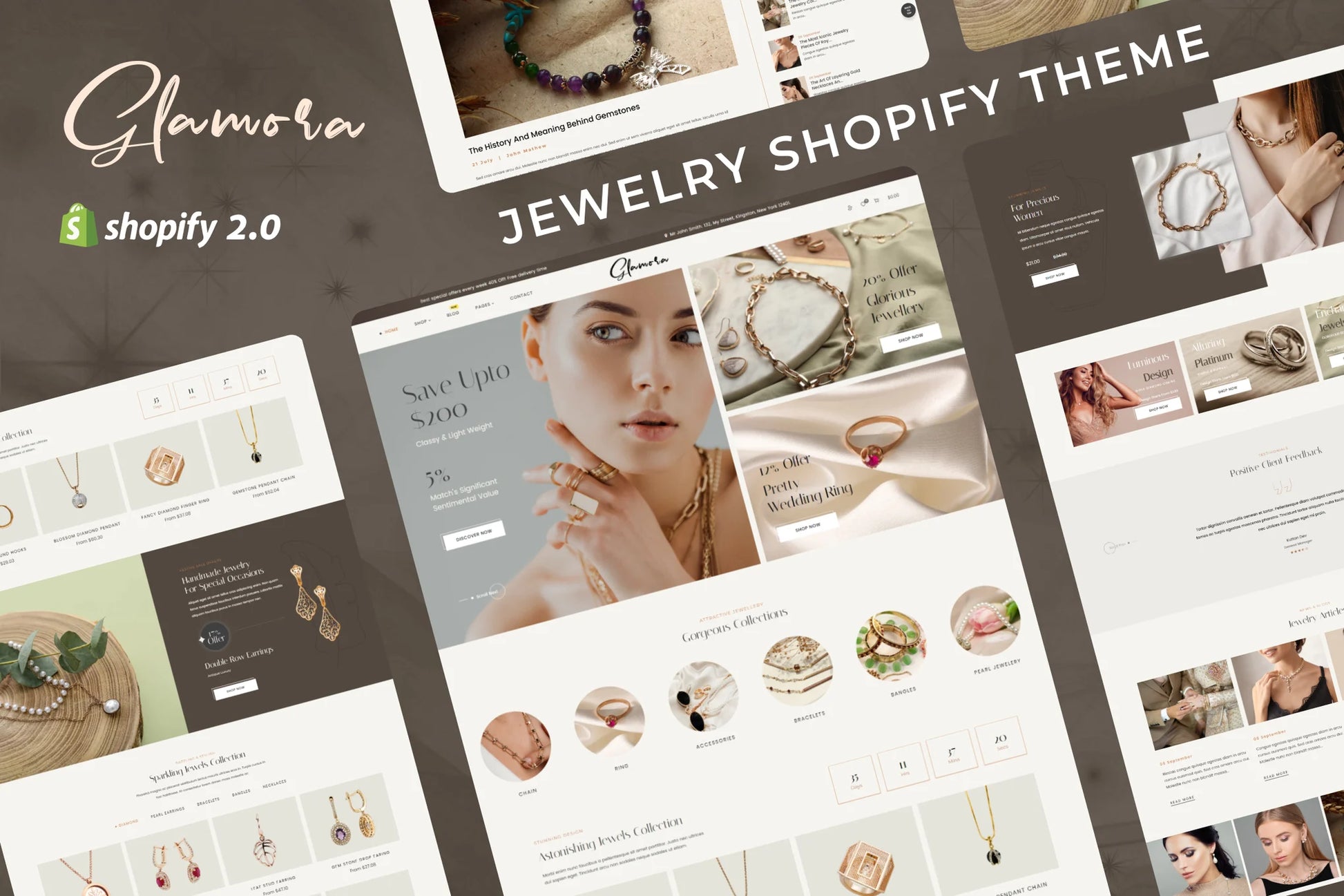 Glamora - Tema multipropósito para tienda de joyas de Shopify