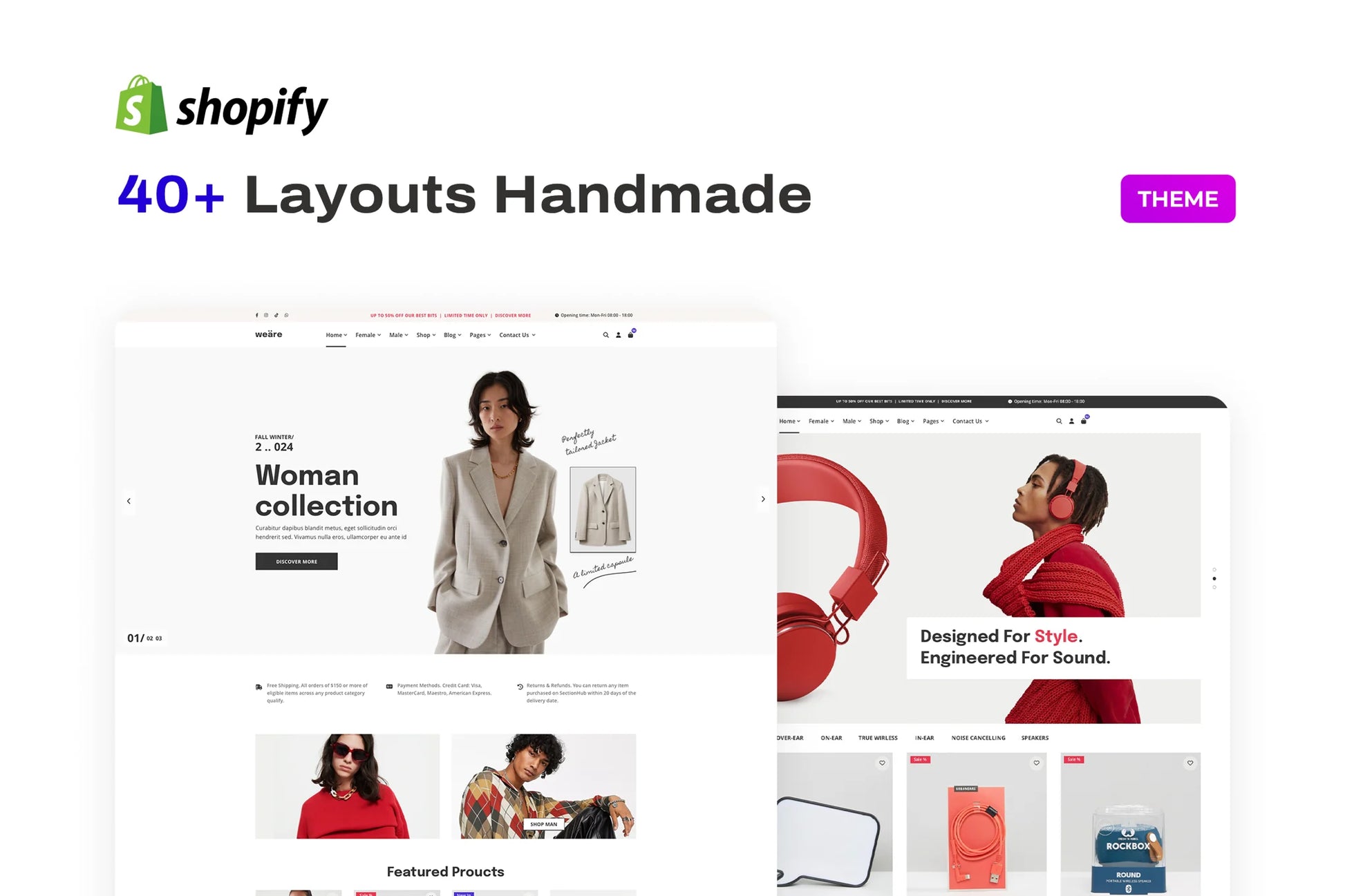 Tema multipropósito de comercio electrónico para Shopify