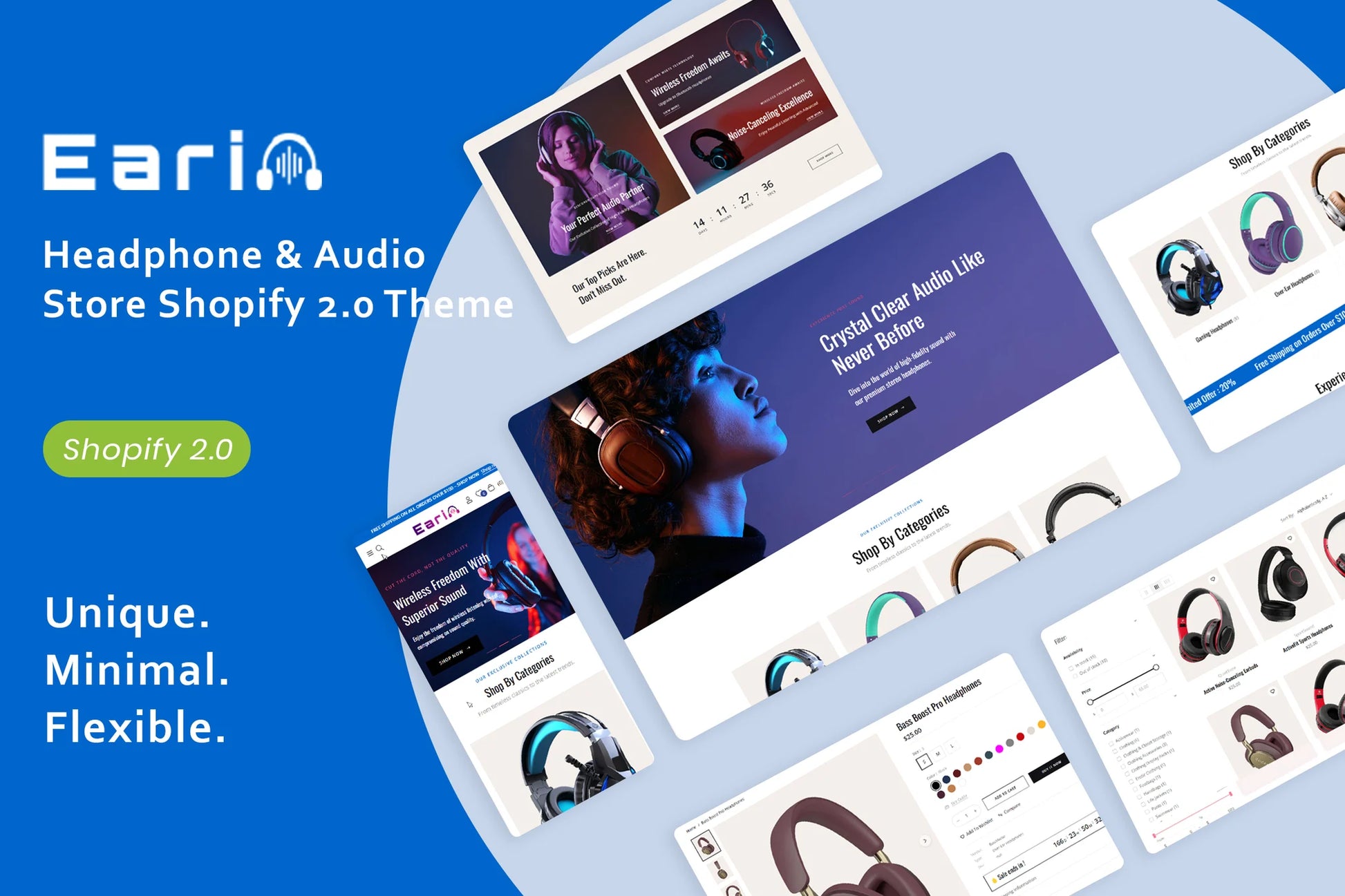 Earin - Tema de Shopify 2.0 para Tienda de Audífonos y Audio