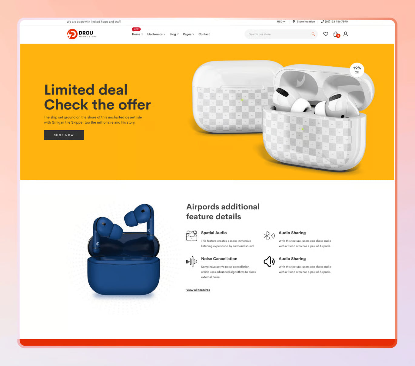 Drou - Tema Shopify 2.0 para tienda de electrónica