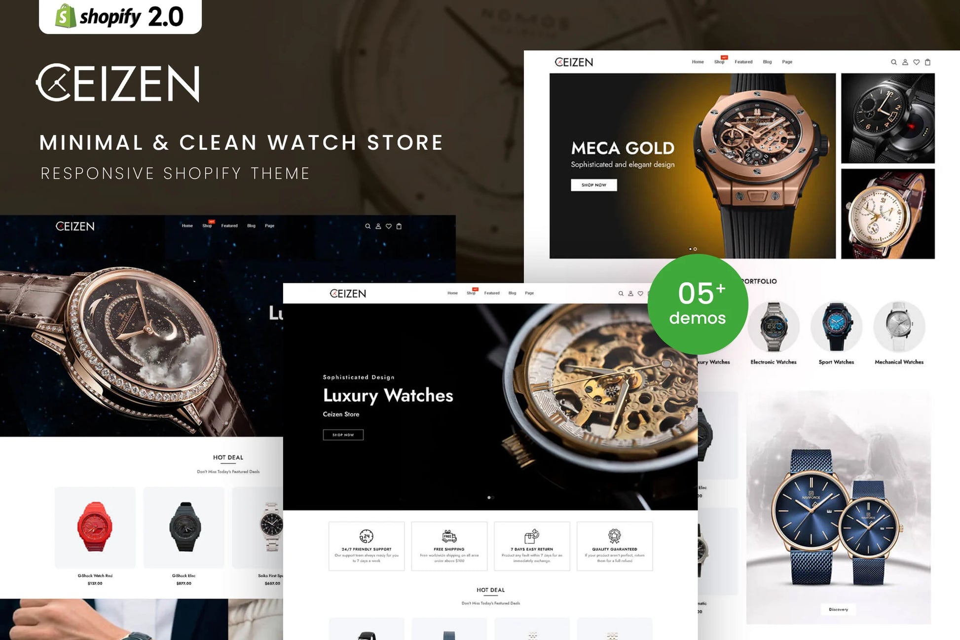 Ceizen - Tema minimalista y limpio de Shopify para tienda de relojes