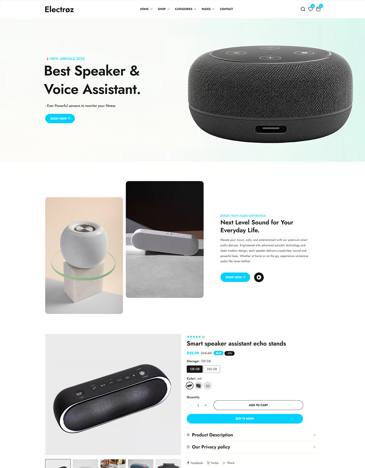 Electroz — Tema limpio de Shopify para tienda de electrónica