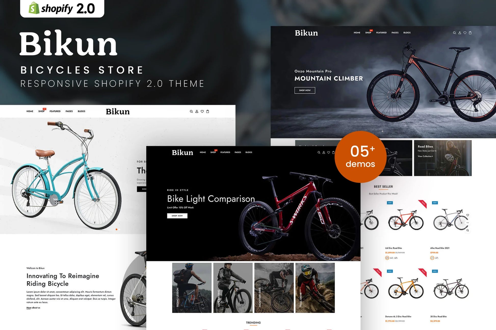 Bikun - Tema de Shopify 2.0 para tienda de bicicletas