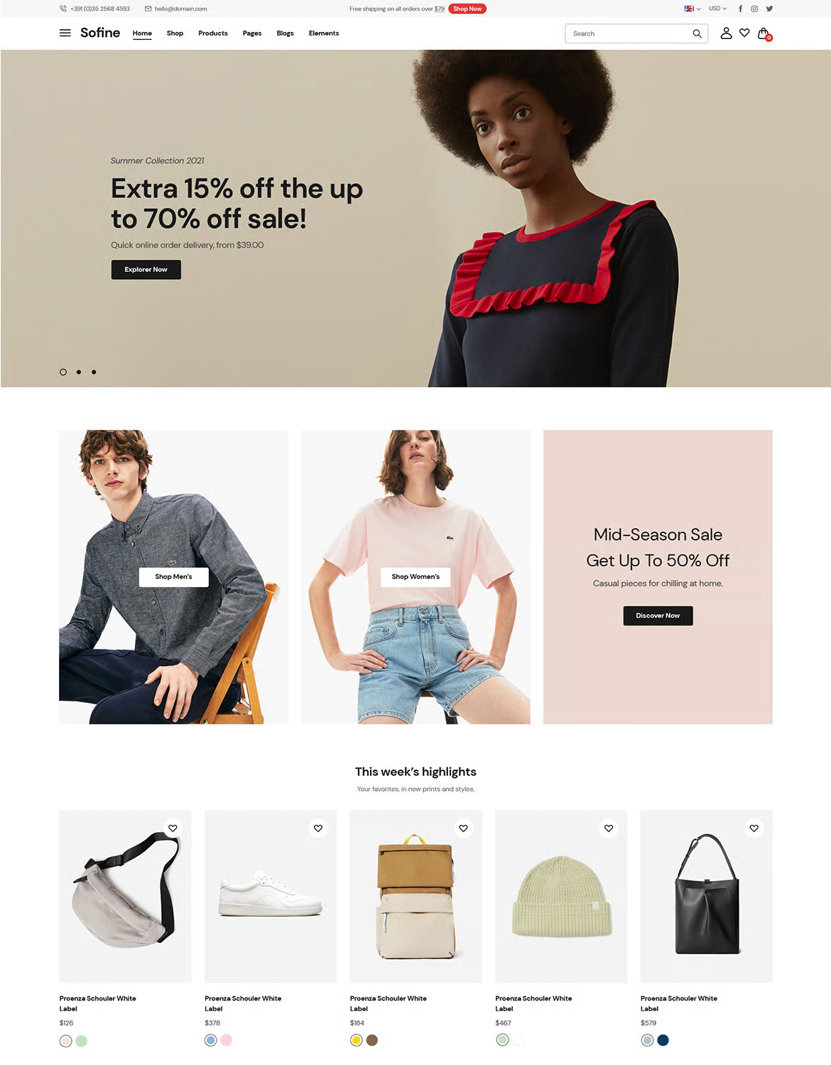 Sofine - Tema de Shopify limpio, versátil y responsivo