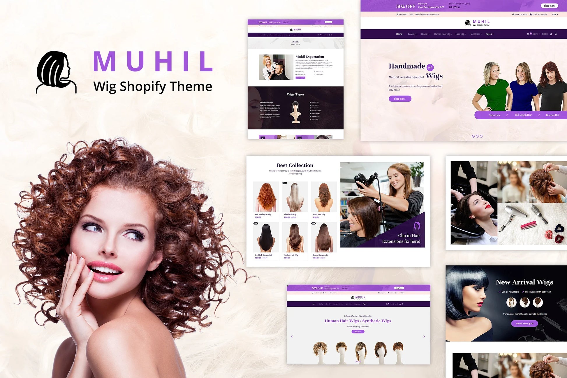 Muhil - Tema de Shopify para peluca y extensiones de cabello