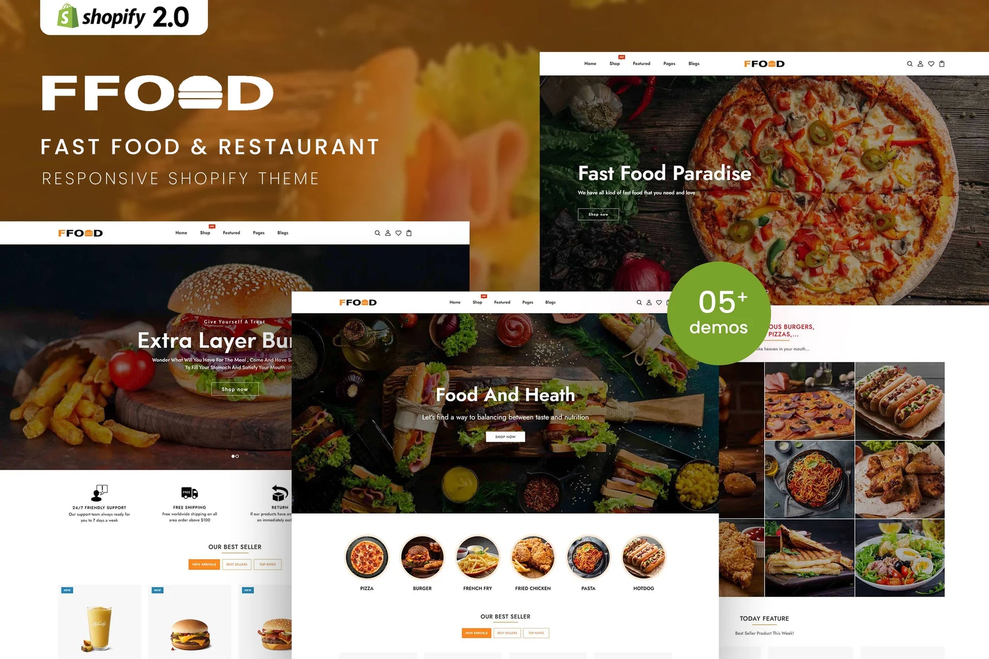 FFood - Tema de Shopify 2.0 para restaurantes y comida rápida