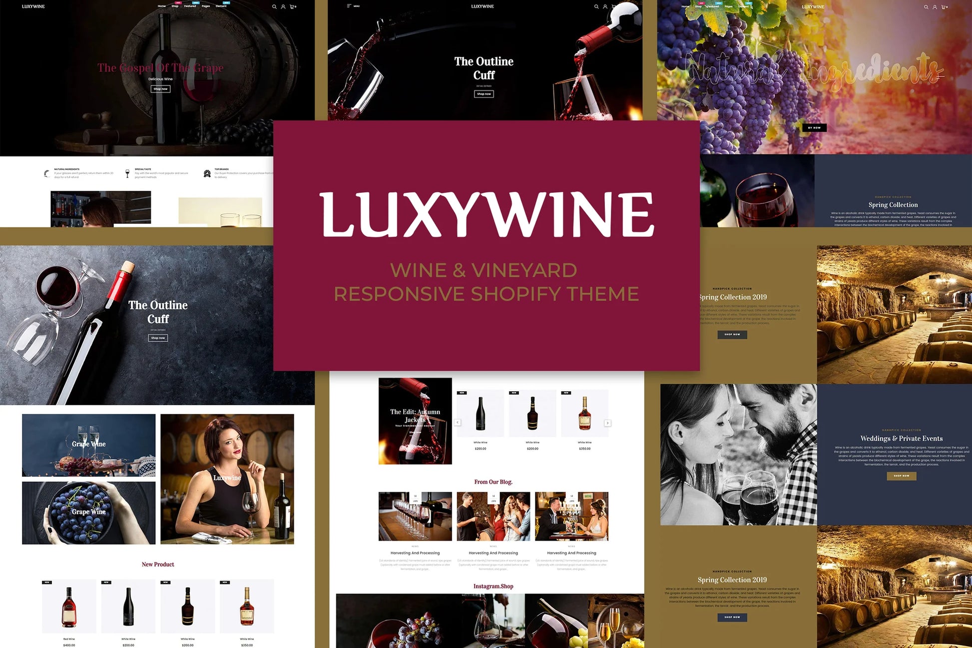 Luxywine - Tema de Shopify para vinos y viñedos