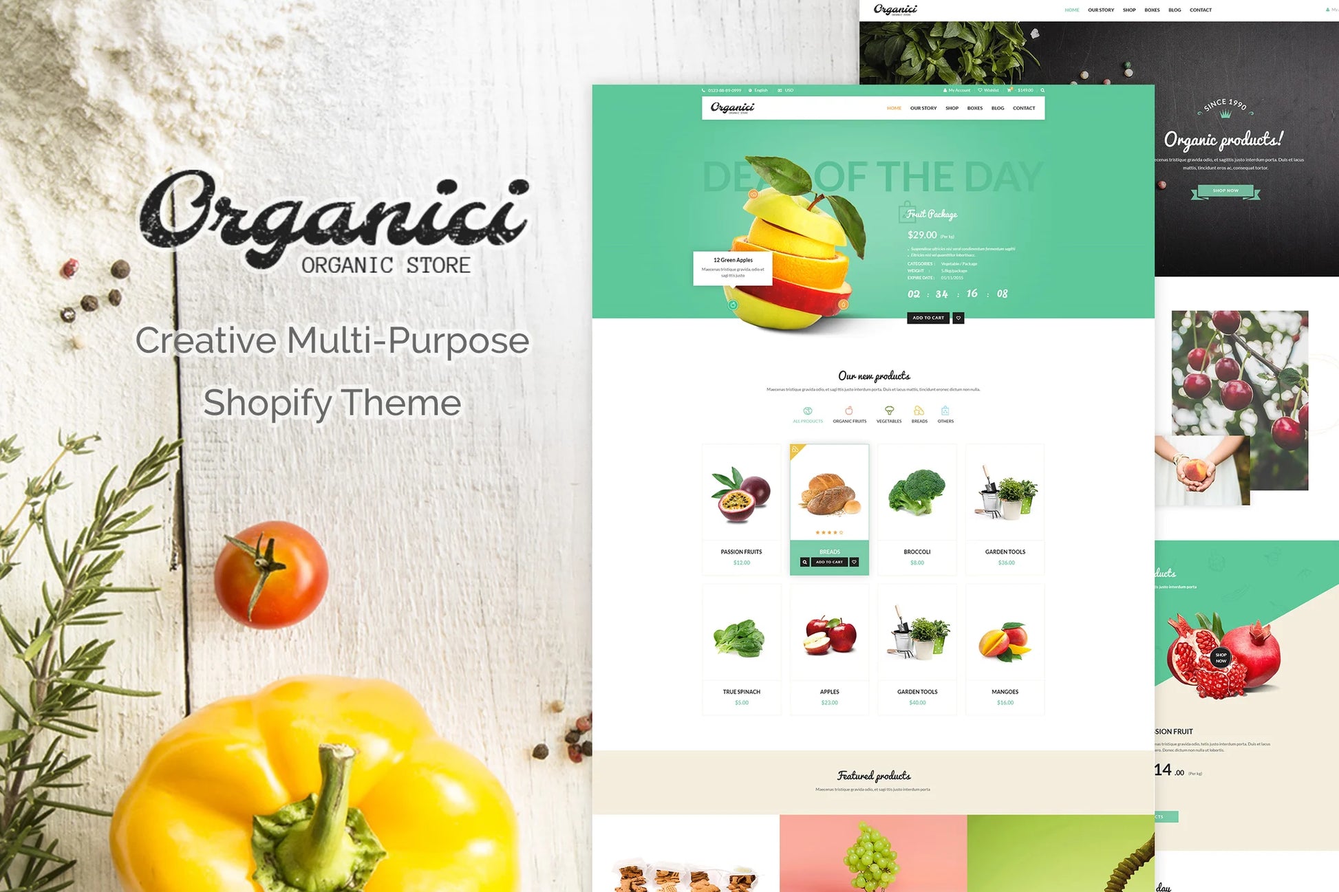 Organici | Tema creativo multipropósito de Shopify